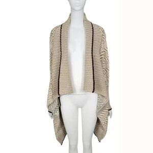 YIGAL AZROUEL Alpaca Cardigan Chunky Knit Open Front Pockets M